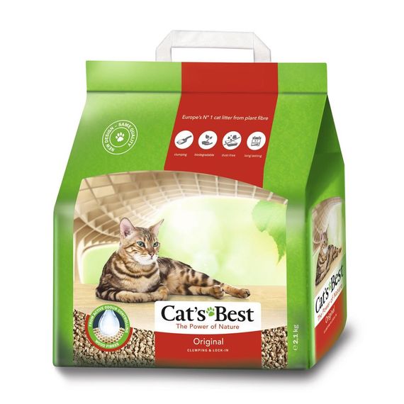 Дерев'яний наповнювач Cat's Best Eko Plus (Original) комкующийся без запаху 5.2 кг