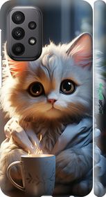 Чохол на Samsung Galaxy A23 A235F Білий кіт "5646m-2587-2448"