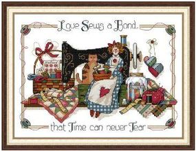 Набір для вишивання за нанесеною на канву схемою "Love Sews a Band". AIDA 14CT printed 42*33 см