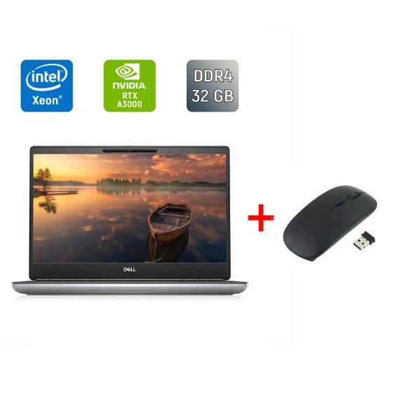 Мобільна робоча станція Dell Precision 7560 / 15.6" (3840x2160) IPS / Intel Xeon W-11855M (6 (12) ядер по 3.2 - 4.9 GHz) / 32 GB DDR4 / 512 GB SSD / nVidia RTX A3000, 6 GB GDDR6, 192-bit / WebCam / HDMI / Windows 11 б/в + Подарунок Миша / USB
