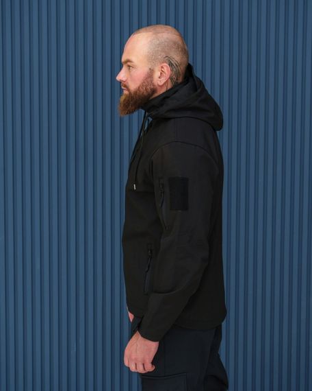 Куртка Softshell преміум з мікрофлісом чорна | Зображення 3