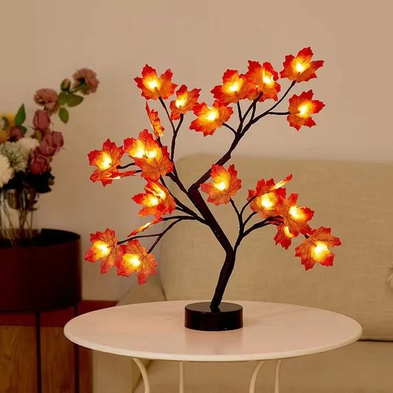 LED настільна лампа у формі дерева з листям XPRO NNG-08 USB + батарейки AA 3шт тёплый свет (44900-NNG-08_322) | Зображення 3