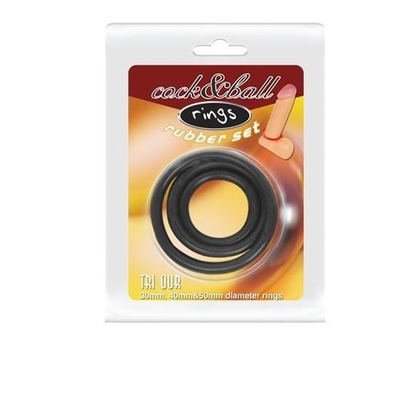 Набор эрекционных колец - Cock & Ball Rings Rubber Set Sex Aura | Зображення 5