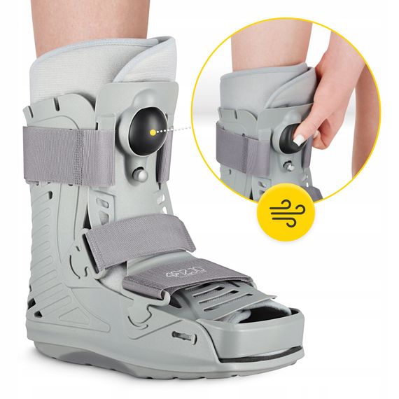 Чобіт ортопедичний, пневматичний 4FIZJO MED з регулюванням тиску Size S Grey (P-5905973407304) | Зображення 9