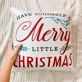 Подушка диванная с бархата Merry Christmas 45x45 см (45BP_22NG022)
