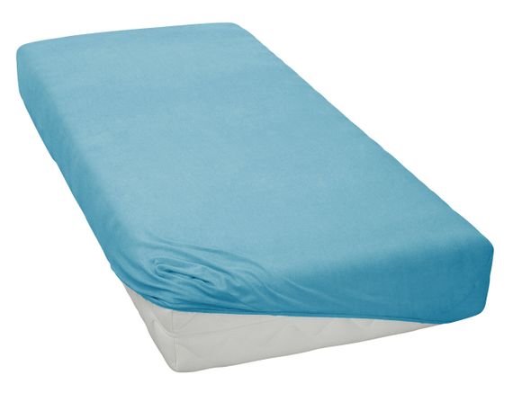 Простынь 140х200+25см трикотаж на резинке Бирюзовая