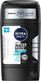 NIVEA MEN Black & White Invisible Антиперспірант-стік, Fresh 72 години,  50 мл