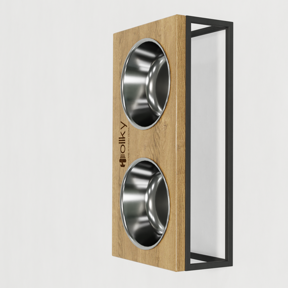 Миски на підставці для середніх собак та великих котів Hollky Base M (2 × 0,95 л) BM-422110-GRNT | Зображення 2