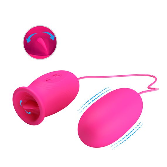 Кліторальний стимулятор з віброяйцем - Pretty Love Daisy Licking Vibrator Pink | Зображення 1