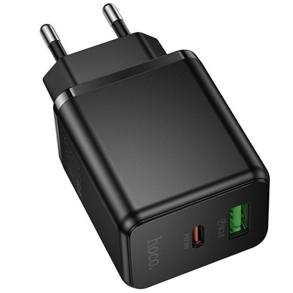 СЗУ Hoco C157A Smart PD30W+QC3.0 (1USB-A/1C) Black | Зображення 2