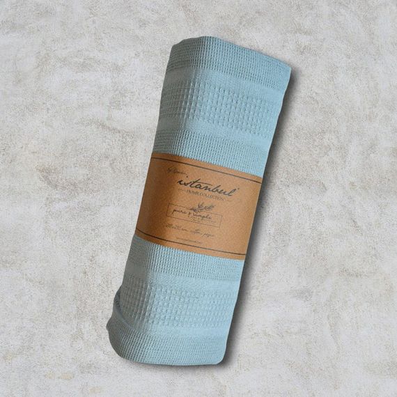 Вафельная Простынь-покрывало Istanbul 210×230 см. Aqua Marine