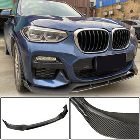 Накладки на передній бампер Lip (для оригінального M-Sport 2018-2021, Карбон) для BMW X3 G01 2018- рр