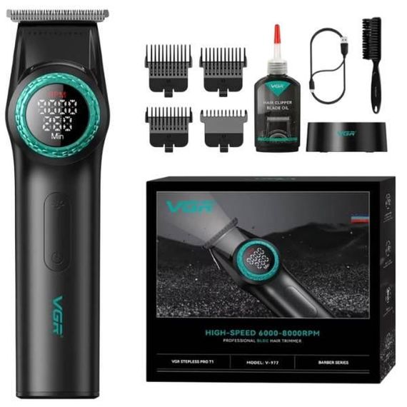 Тример акумуляторний з регулятором потужності +4 насадки VGR V-977 Чорний