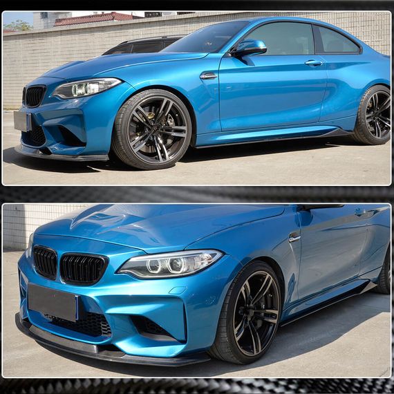 Накладка на передній бампер Lip V1 (для F87 M2, Карбон) для BMW 2 серія F22/23 2014-2021 рр | Зображення 2