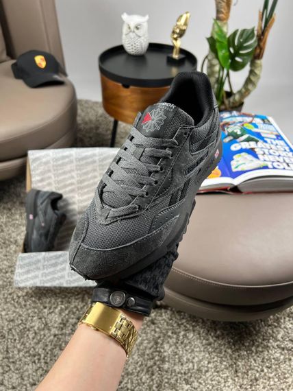 Мужские кроссовки замша  bok Classic LX2200 Dark Grey Black весна / літо / осінь A3651 46 | Зображення 3