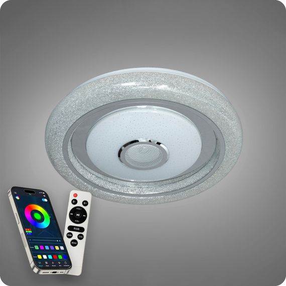 Люстра світлодіодна 517 Dlight RGB з пультом і  колонкою 80Вт Білий (02144) | Зображення 6