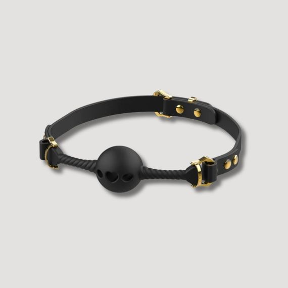 Кляп кулька з отворами у вигляді серця UPKO Desire for Mouth Bondage Collection, чорний Sex Aura | Зображення 2