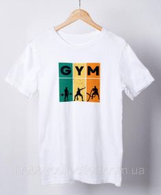 Футболка жіноча із принтом "GYM" біла