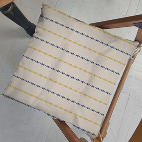 Подушка на стул с завязками Синий и желтый зигзаг 40x40x4 см (PZ_23F019)