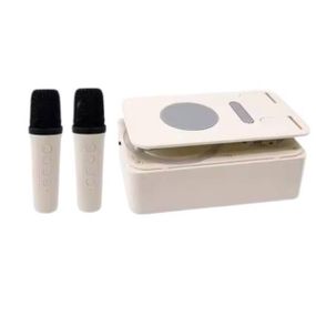 Підставка для телефону з караоке та 2 мікрофони Microphone speaker set K18-2 Бежева