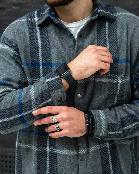 Рубашка байка Топ серо-синий S | Зображення 2