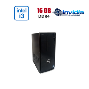 Ігровий ПК Dell Inspirion 3668 Tower / Intel Core i3-7100 (2 (4) ядра по 3.9 GHz) / 16 GB DDR4 / 256 GB SSD / nVidia Quadro P620, 2 GB GDDR5, 128-bit / Wi-Fi+Bluetooth / DVD / Win 10 Home Lic б/в