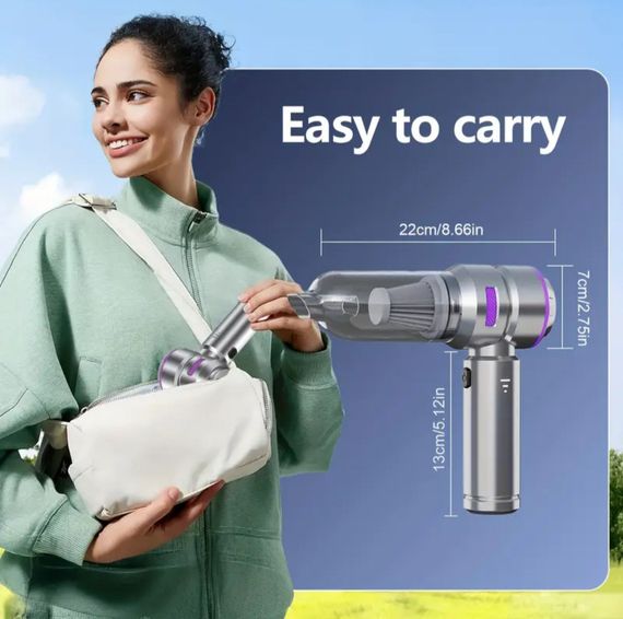 Мощный беспроводной пылесос 3-в-1 с LED-подсветкой, функцией обдува и USB зарядкой. | Зображення 5