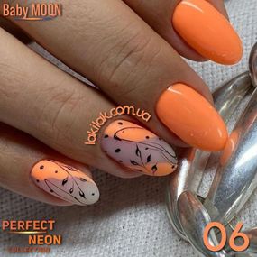 Гель-лак BABY MOON Perfect Neon № 06 оранжево-лососевый, 6 мл