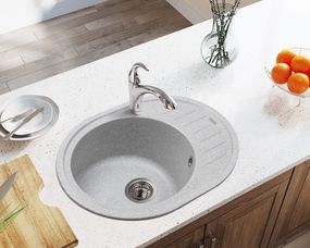 Каменная мойка Ventolux MONICA (GRAY GRANIT) 620x500x200