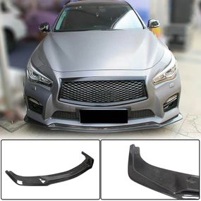 Накладка на передній бампер Lip V1 (для Q50 Sport 2014-2017, Карбон) для Infiniti Q50/Q60 рр