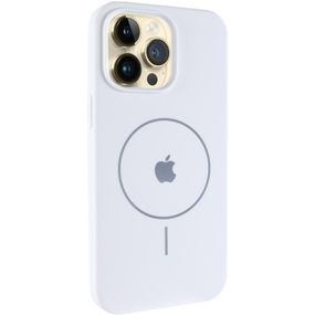 Чохол Silicone Case Full Protective (AA) V2 with MagSafe для Apple iPhone 14 Pro (6.1") Бежевий / Desert Gold Білий / White