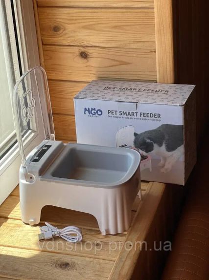 Розумна автоматична годівниця з таймером для котів та собак 1 відсік 600 мл диспенсер для корму | Зображення 3