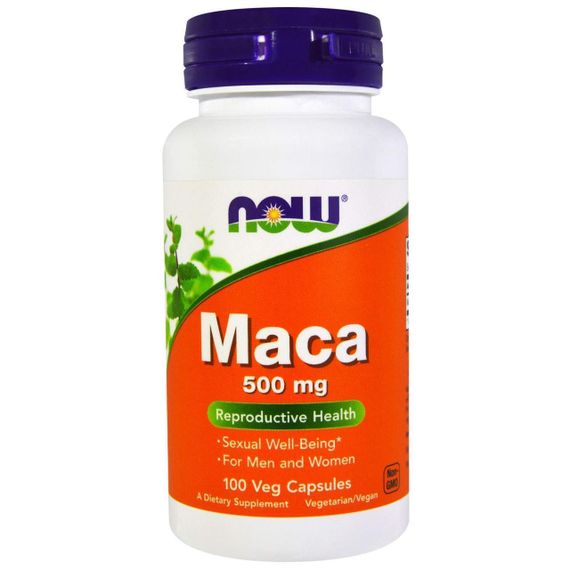 Мака (Maca), Now Foods, 500 мг, 100 вегетаріанських капсул