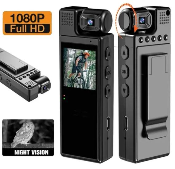 Видеокамера нагрудная Wi-Fi аккумуляторная боди камера с дисплеем 1.3 дюйма регистратор с фиксацией клипсой UKC L9 | Зображення 3