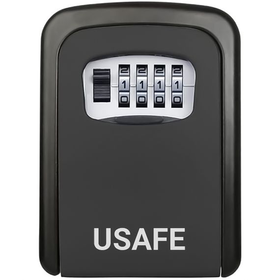 Антивандальний зовнішній міні сейф для ключів uSafe KS-04, з кодовим замком, настінний, Чорний (7532)