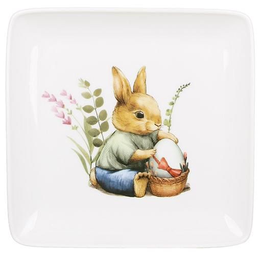 Набір 6 тарілок порцелянових "Floral Green. Великодній Кролик" 15х15см | Зображення 2