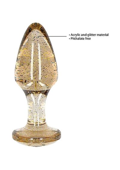 Набір анальних пробок - Ouch! Acrylic Golden Glitter Butt Plug Set Sex Aura | Зображення 5