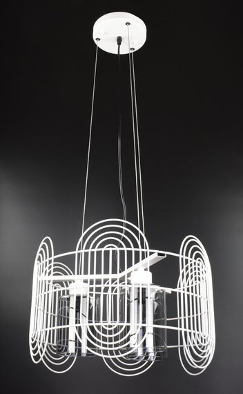 Люстра підвісна LOFT на 3 лампочки 26692 Білий 35-120х40х40 см.