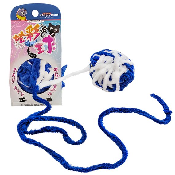 Іграшка для котів CattyMan Caddice Ball Long Tail, синя 5.5 см