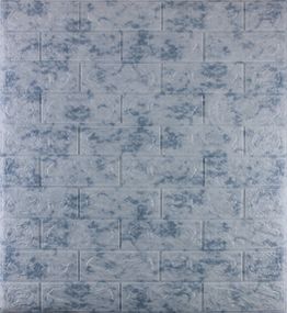 3D панель самоклеюча Шпалери під декоративну цеглу Самоклейка 3Д Мармурова цегла Світло блакитний