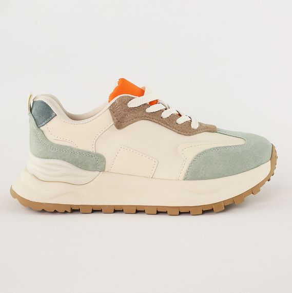 Кросівки жіночі шкіряні 588078 Молочні зелені 36 37 38 39 40