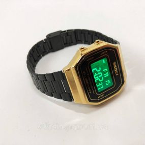 Простий електронний наручний годинник чоловічий SKMEI 1647GDBK, Старовинні чоловічі годинники CW-49