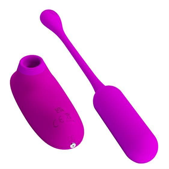 Віброяйце з кліторальним стимулятором - Pretty Love Curupira Multifunctional 2 in 1 Purple sexstyle | Зображення 2