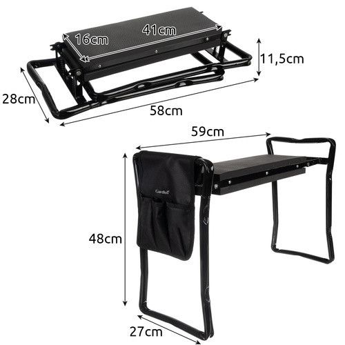 Садовый складной стул Gardlov 23731 для дачи и огорода с органайзером | Зображення 1