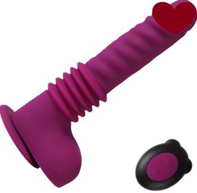 Вібратор на присосці Isaiah Thrusting Dildo фіолетовий 10 режимів вібрації Sex Aura