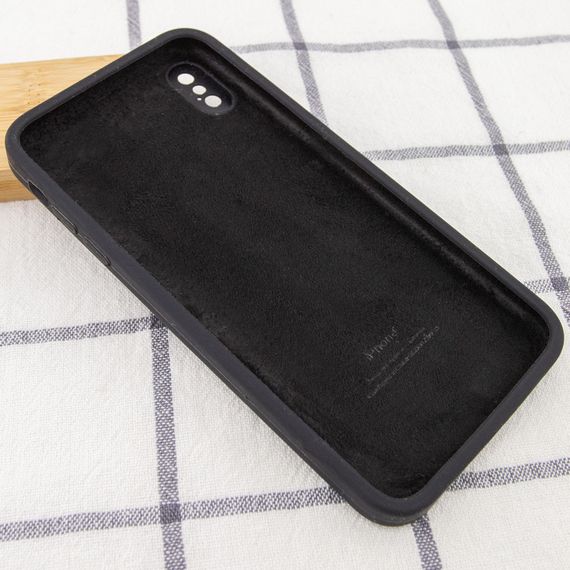 Чехол Silicone Case Square Full Camera Protective (AA) для Apple iPhone XS Max (6.5") Чорний / Black | Зображення 2