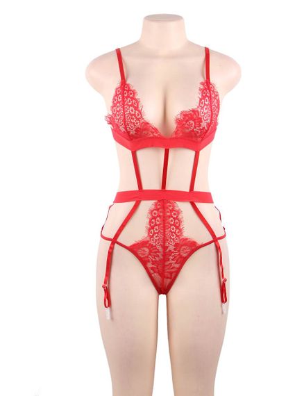 Комплект білизни мереживної Star Night Love Affair Lace червоний XS-S | Зображення 3