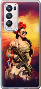 Чехол на Oppo Reno5 Pro Plus Украинка с оружием "5316u-2243-17620"