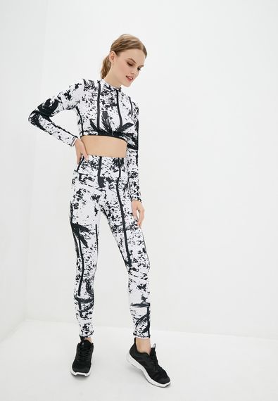 Спортивный топ 4Profi с длинным рукавом c принтом "Тропик" черно-белый размер L дайвинг 16046 | Зображення 3