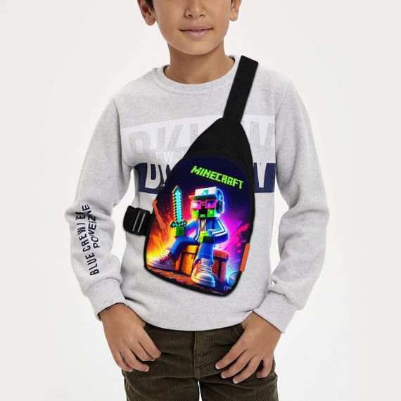 Сумка через плече дитяча Minecraft Кріпер з мечем 29х17 см сумка слінг для хлопчика (02103)